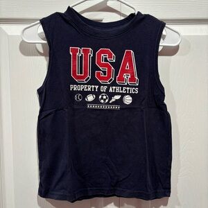 CHEROKEE Boy’s Summer Tank Top Shirt “USA” - navy/red/white, size S (6/7)